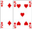 Two of Diamonds and Five of Hearts