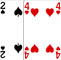 Two Spades and Four of Hearts