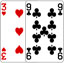 Three of Hearts and Nine of Clubs