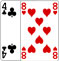 Four of Clubs and Eight of Hearts