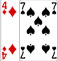 Four of Diamonds and Seven of Spades