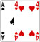 Ace of Spades and Four of Hearts