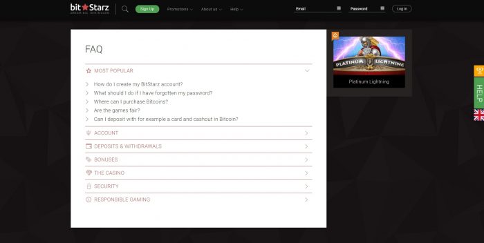 Bitstarz FAQ