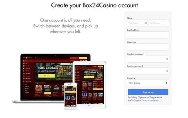 Box24 Signup Page