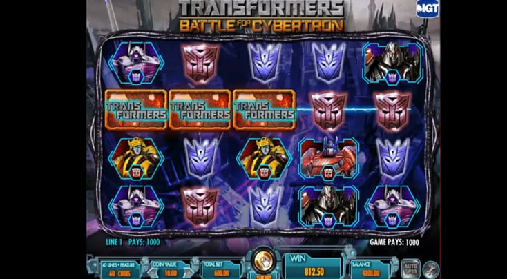 transformers slots real money