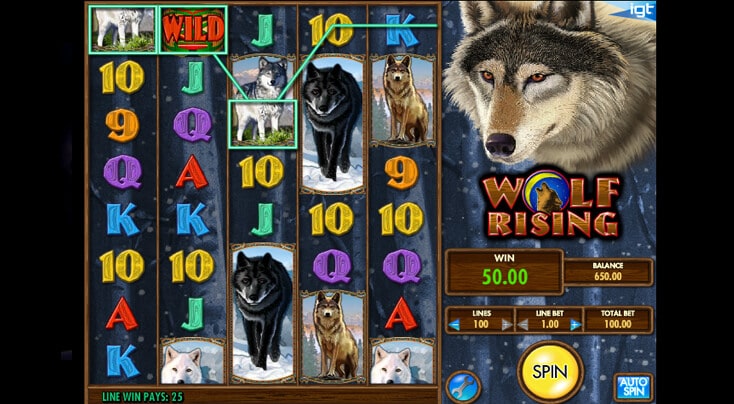 wolf rising slot machine