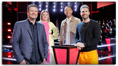 Blake Shelton, Kelly Clarkson, John Legend, Adam Levine