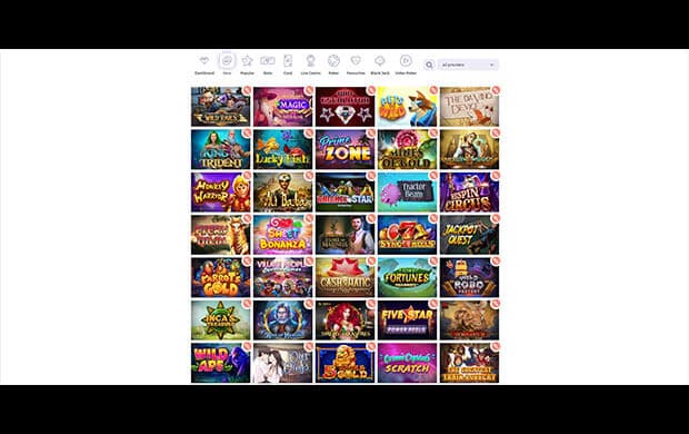 Alf Casino Popular Games Screenshot