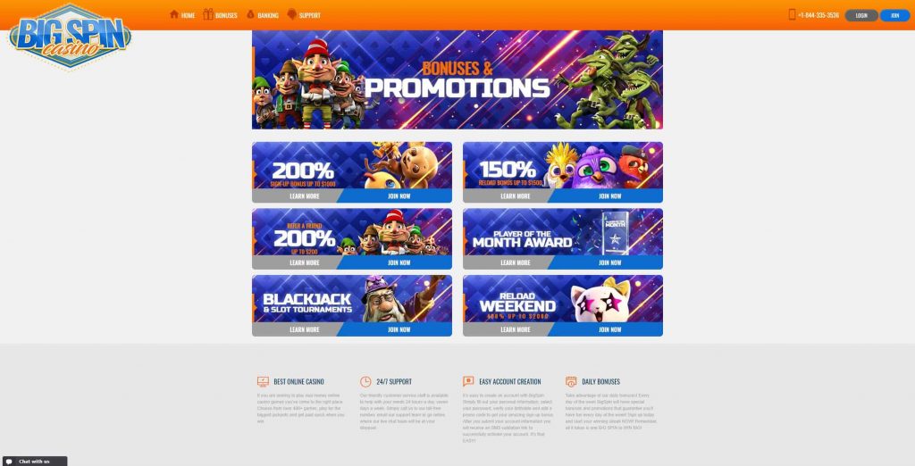 BigSpinCasino Promotions