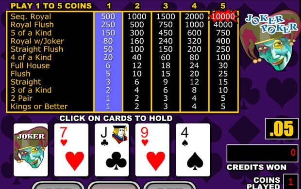 Fair Go Video Poker Game