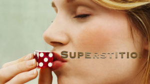 Woman Kissing Dice Gambling Superstition