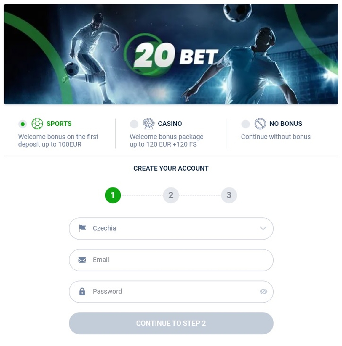 20Bet Registration