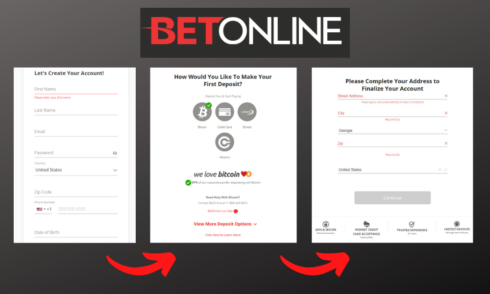 BetOnline Sign Up Process