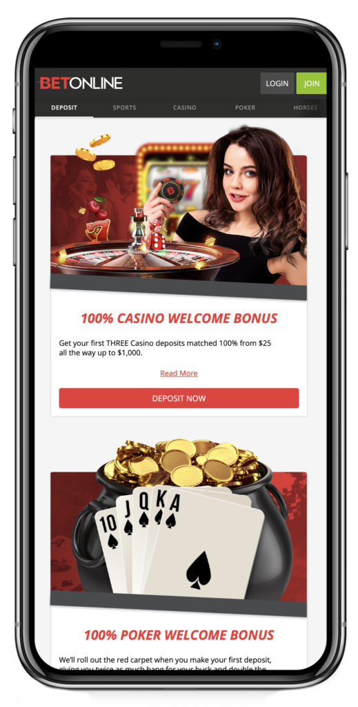 BetOnline Welcome Bonus on iPhone