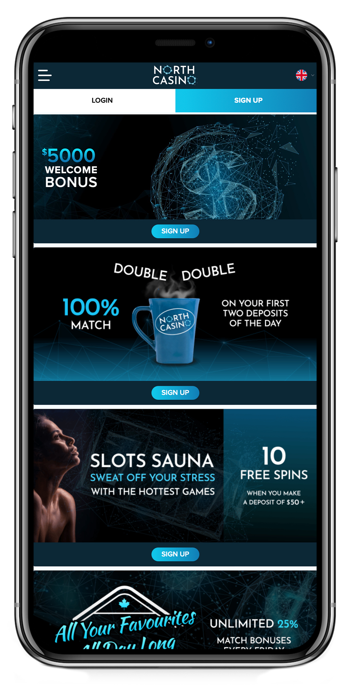 North Casino Bonuses on iPhone