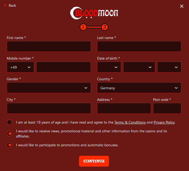 Bloodmoon Casino Sign Up