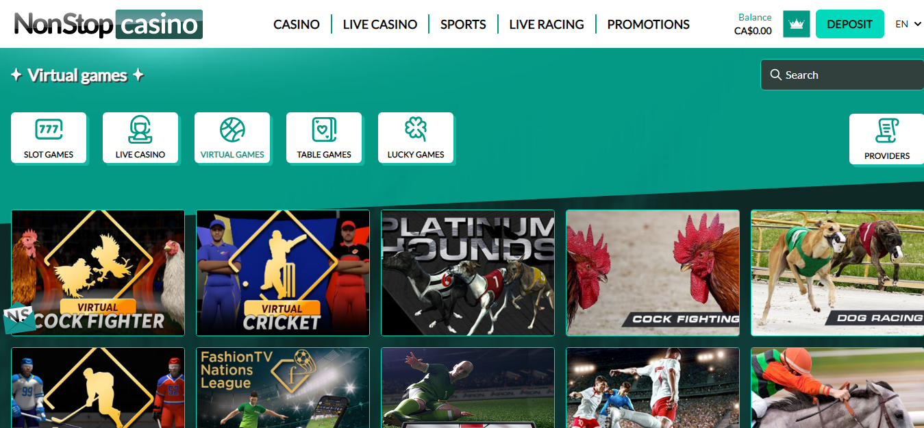 Nonstop Casino Virtual Sports