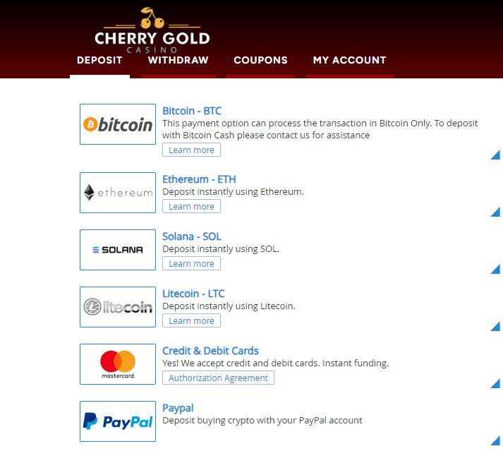 cherry gold banking methods