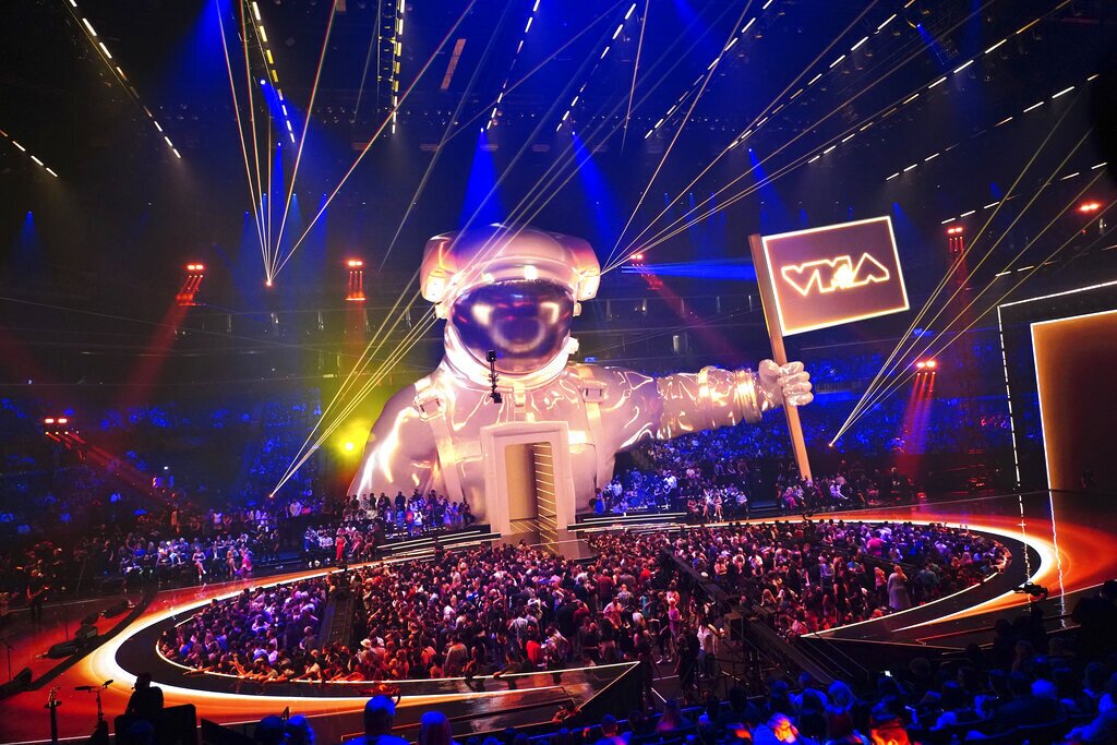 A general view the MTV Video Music Awards at Barclays Center on Sunday, Sept. 12, 2021, in New York. (Photo by Charles Sykes/Invision/AP)