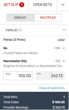 epl week 12 parlay